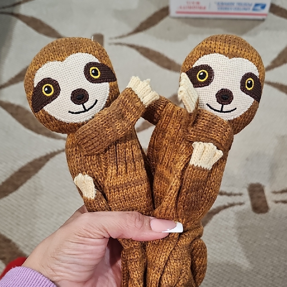Plush Brown Sloth Socks